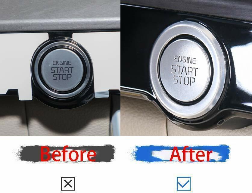 Ignition Switch Start Button Frame Trim for Kia Carnival 2022-23 Silver Aluminum