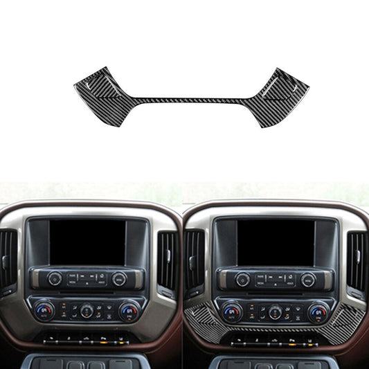 Carbon Fiber Below Climate control Cover Trim For Silverado for GMC for SIERRA 2014-2018