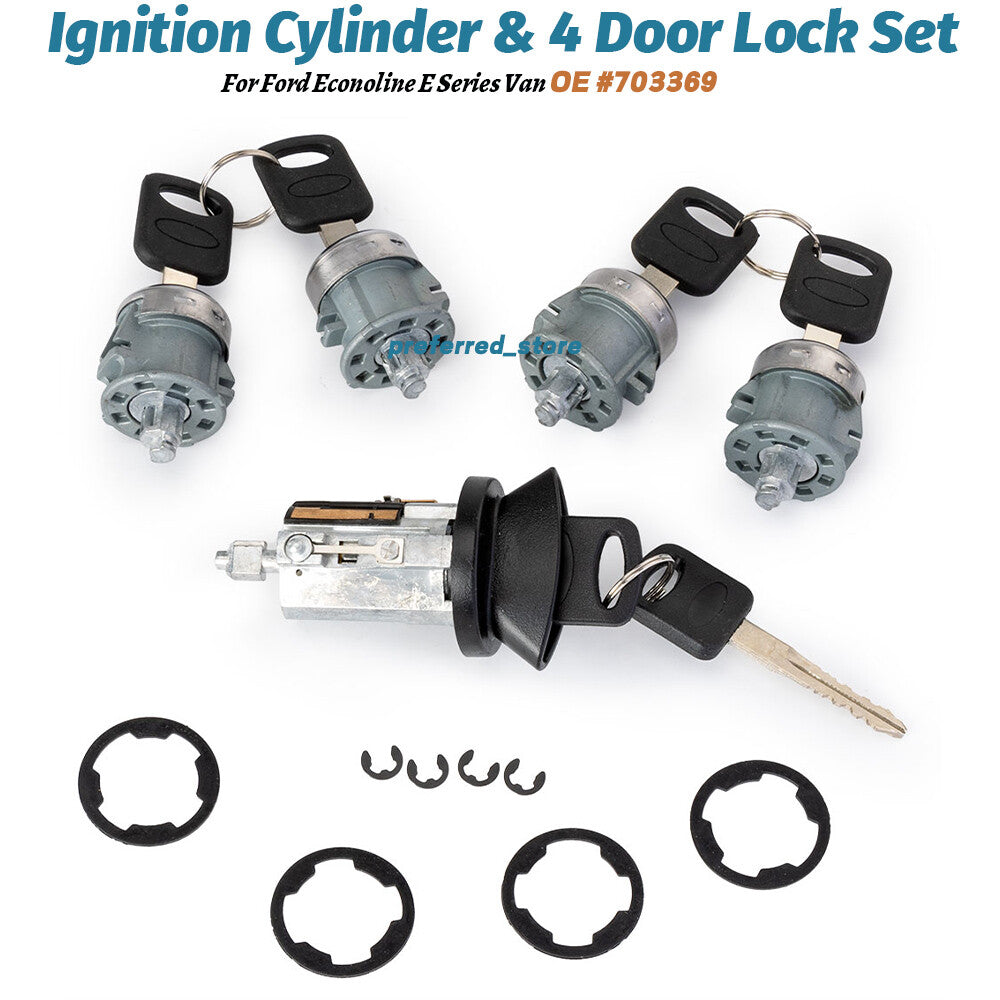 Ignition cylinder and 4-door lock kit for Ford Econoline Van E150 E250 E350 703369