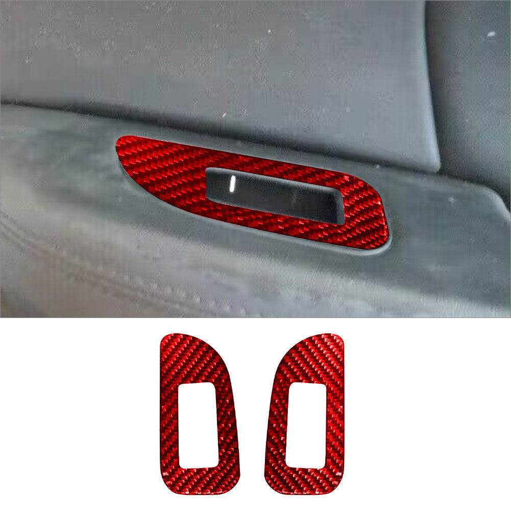 Red carbon fiber interior rear door control cover trim for Chrysler 200 sedans