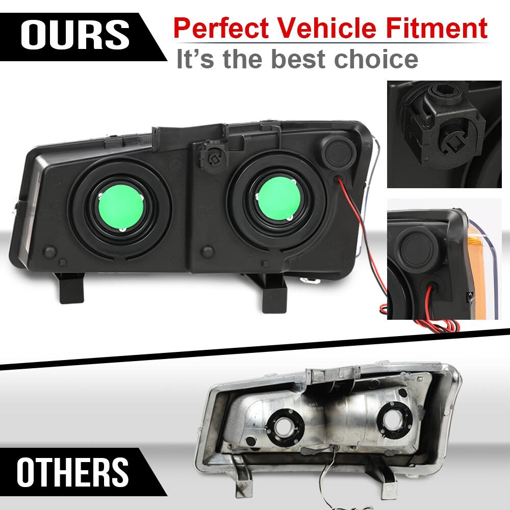Suitable for 03-07 SILVERADO LED DRL black house headlights + taillights pair
