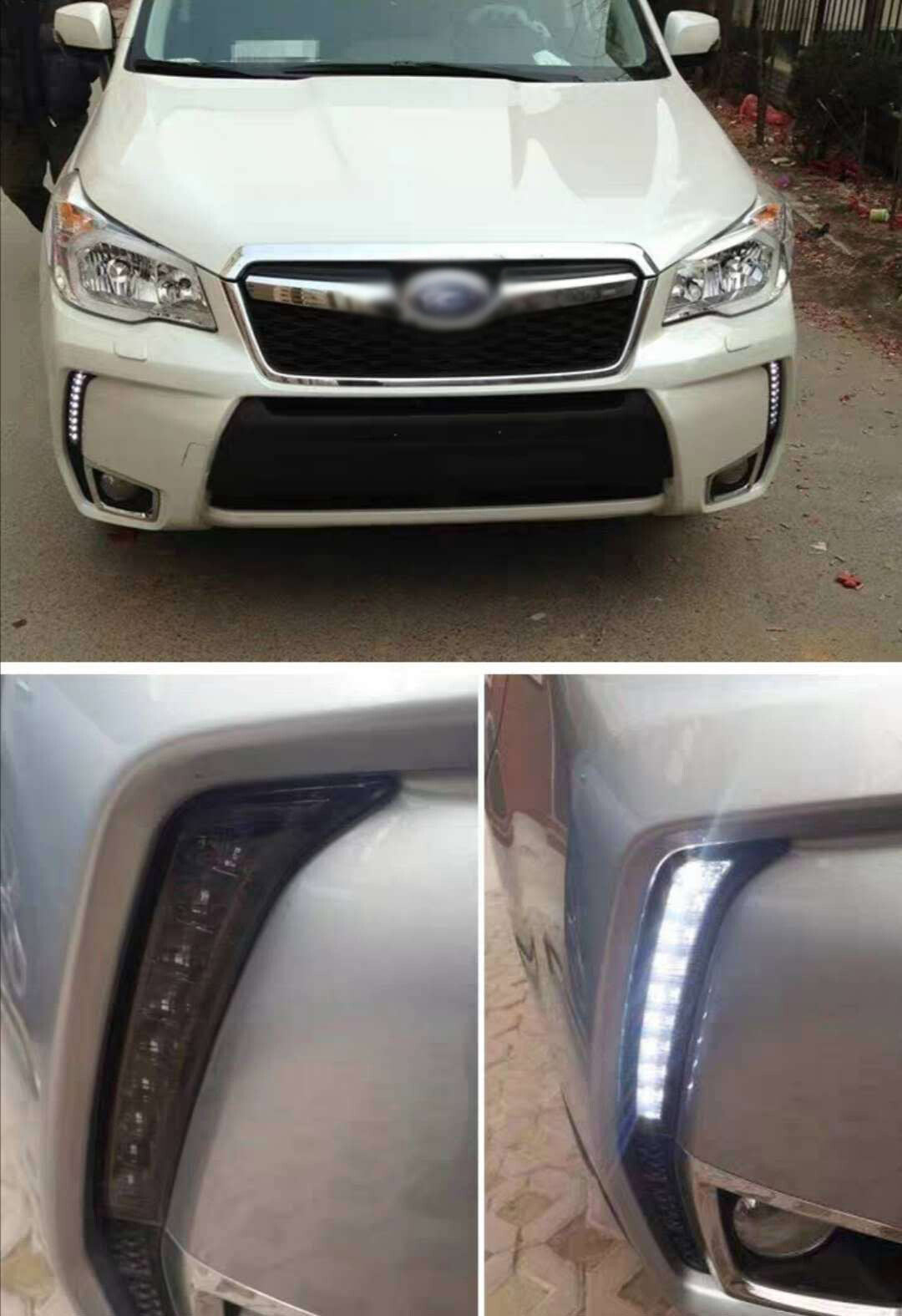 LED White DRL Daytime Running Lights Fog Lamp for Subaru Forester 2013-2018 14