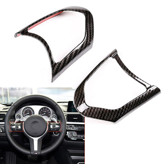 2x Carbon Fiber Steering Wheel Frame Decoration Cover Trim Fit for BMW M3 M4 M5 X5