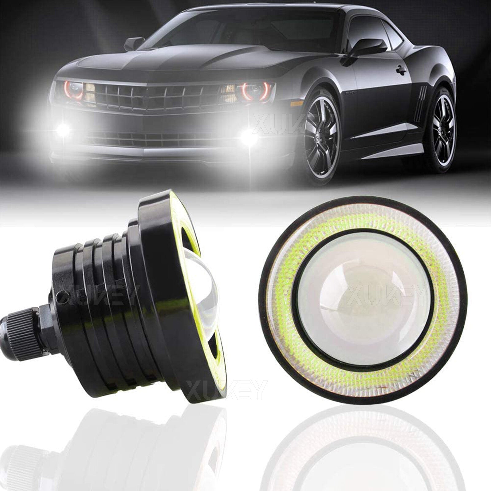 2.5 LED Fog Light Bulbs Angel Eye Projector Lamp for Eagle Eye Lens DRL Halo Ring