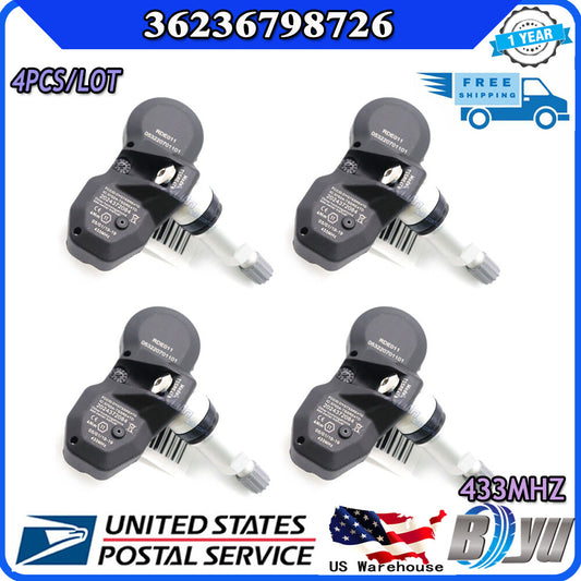36236798726 4-piece Tire Pressure Sensor (TPMS) for BMW 328i, 335i, 528i, 550i, 750i, 760Li