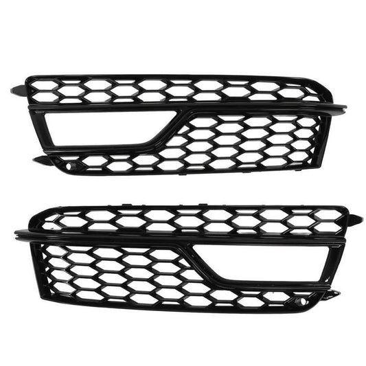 A pair of fog light housings with gloss black grille trim are available on the for Audi A5 S5 S Series 2013-16.