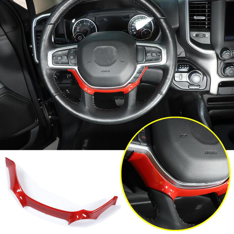 Red interior car steering wheel cover trim strip 1P for 2019-2022 for Dodge for RAM 3500