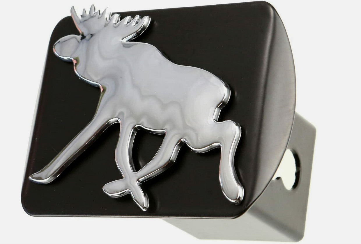 Car mount plug cap trailer tow receiver 2-inch black chrome moose for Cadillac