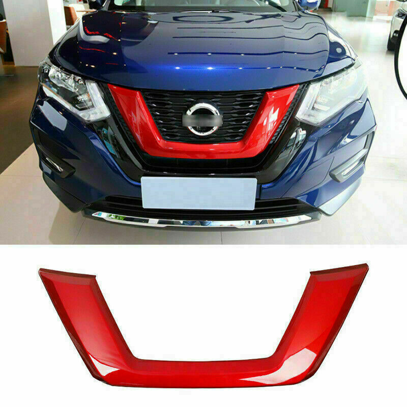 for Nissan Rogue 2017-2020 Red Front bumper Grille Grills Moulding Cover Trim