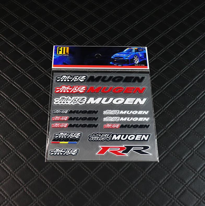 13-Piece Car Reflective Sticker Set, Badges, Decals, Vynil Mugen, for Honda