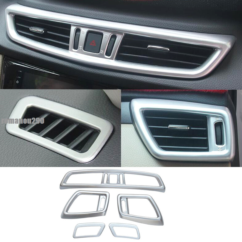 5p for Nissan Rogue 2014-2020 Silver Dashboard Air Outlet Vent Panel Cover Trim