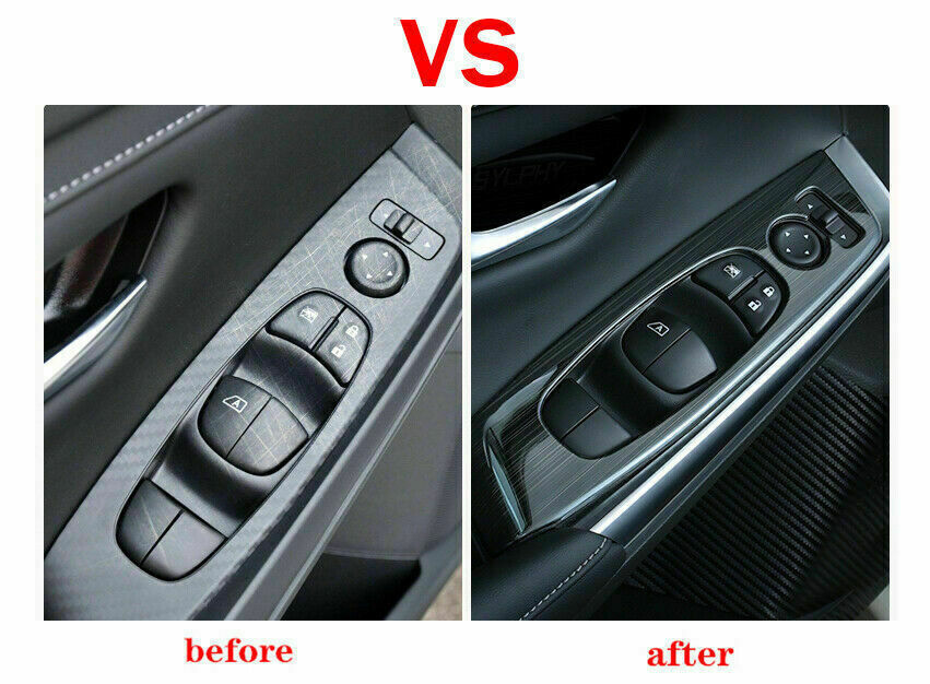 for Nissan Sentra 2020-2022 Black Window Lift Switch Regulater Panel Cover Trim