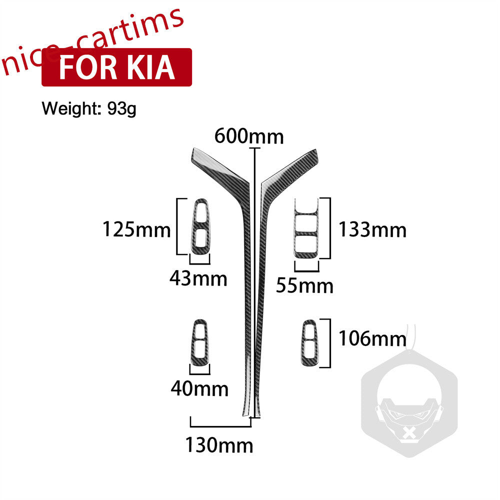for Kia Stinger 2019+ RHD Window Lift Switch Door Panel Set Trim Carbon Fiber¡Á6