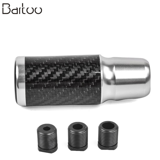 Carbon Fiber Auto Manual Gear Lever Car Shift Knob Universal 5 Speed Silver