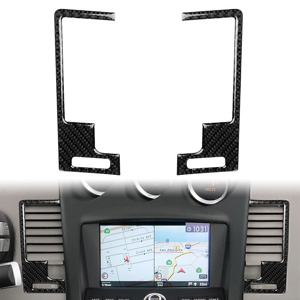 2 Pcs Carbon Fiber Central Air Vent Outlet Frame Cover for Nissan 350z 2003-2009