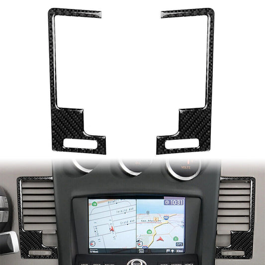 2 Pcs Carbon Fiber Central Air Vent Outlet Frame Cover for Nissan 350z 2003-2009
