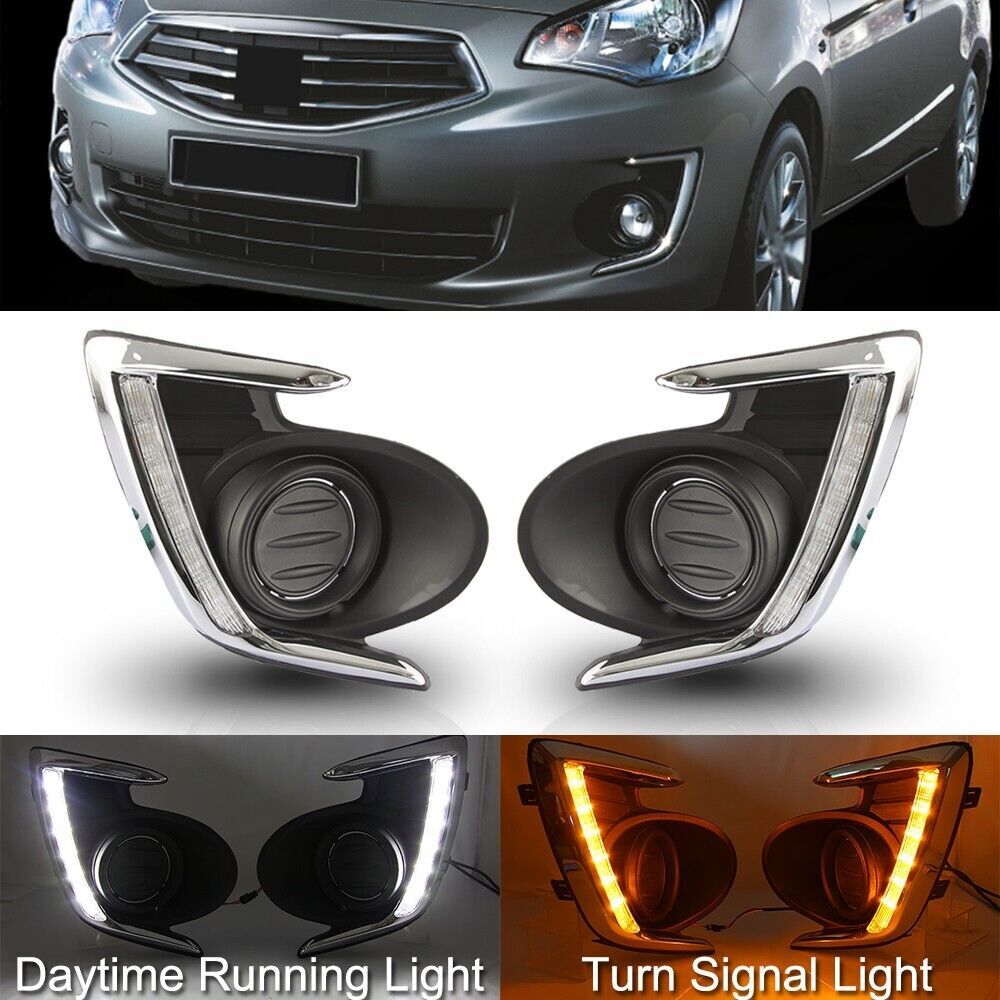 DRL LED Daytime Running Light Fog Lamps for Mitsubishi Attrage/Mirage G4 12-2019
