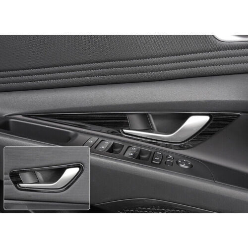 for Hyundai for Elantra 2021-2023 Black Steel Interior Door Handle Panel Cover Trims