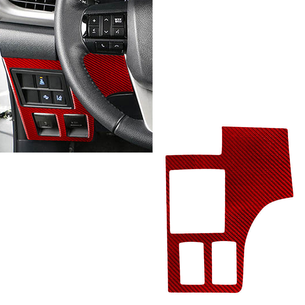 for Toyota Hilux Red Carbon Fiber Interior Dark Light Control Cover Trim