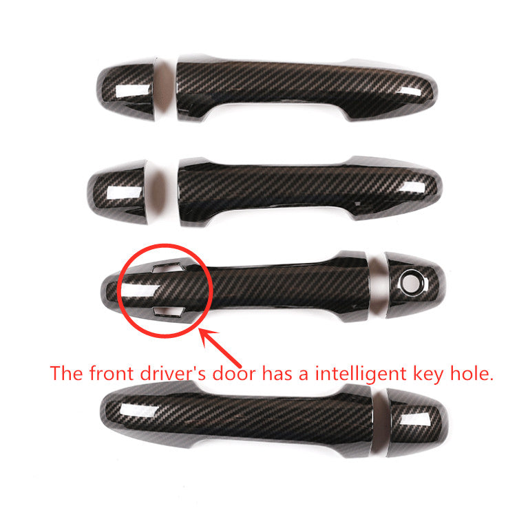 Carbon fiber front door handle cover trim for Toyota Tacoma 2016-2023 (8 pieces)