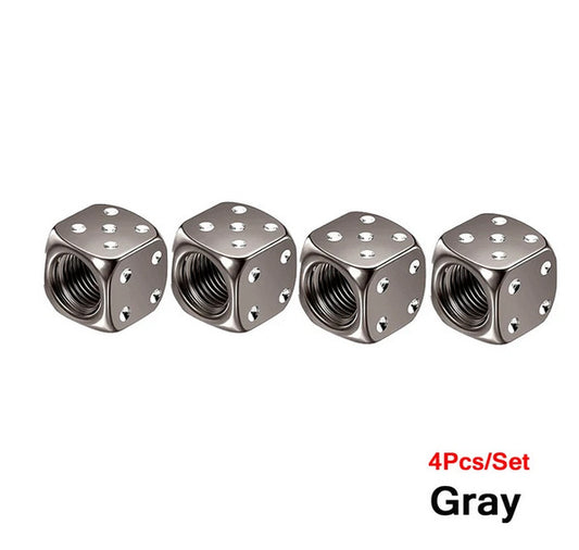 Car tire valve cover rod air dust cover dice blue  for ford  4-piece set