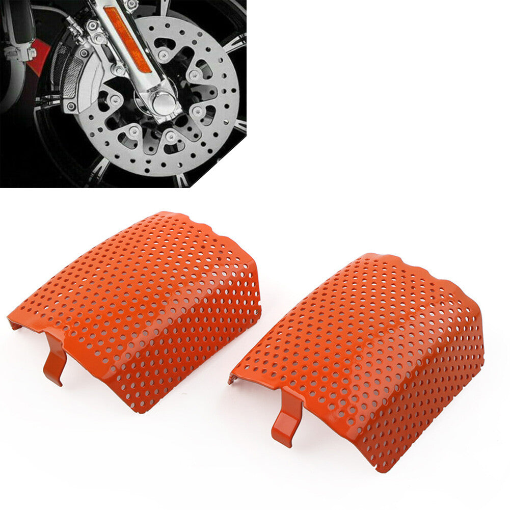 2Pcs Steel Front Caliper Screen Inserts Fit for Harley V-Rod  Touring 2006-19
