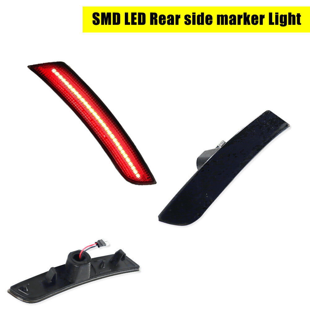2-Pack Smoke Lens Red LED Rear Side Marker Lights for 2016-2023 for Chevrolet Camaro