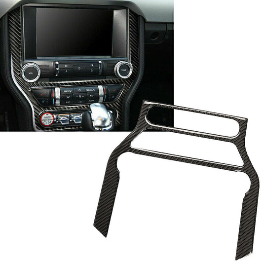 for Ford for Mustang 2015- 2019 Carbon Fiber Multi-media Console Decor Interior Trim
