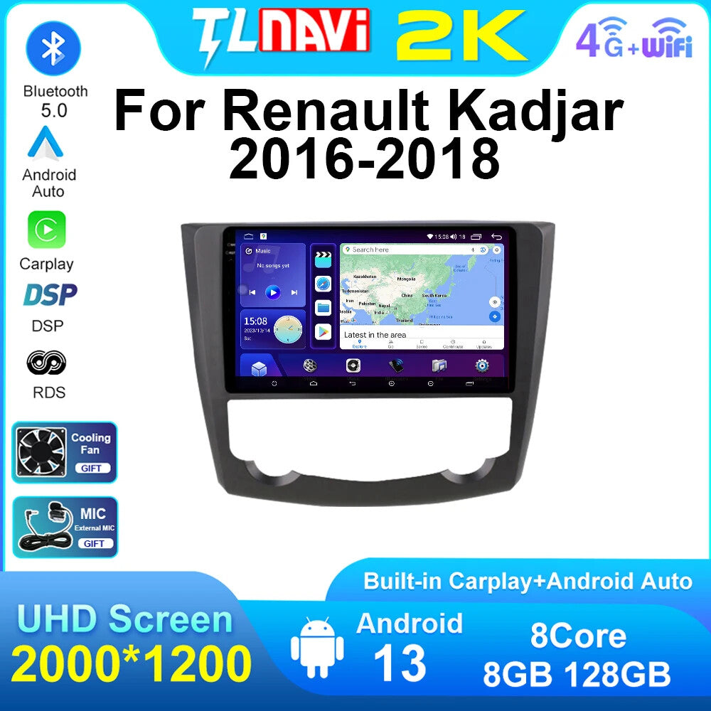 Android Car Radio CarPlay Screen for Renault Kadjar 2016-2018 Stereo GPS Player