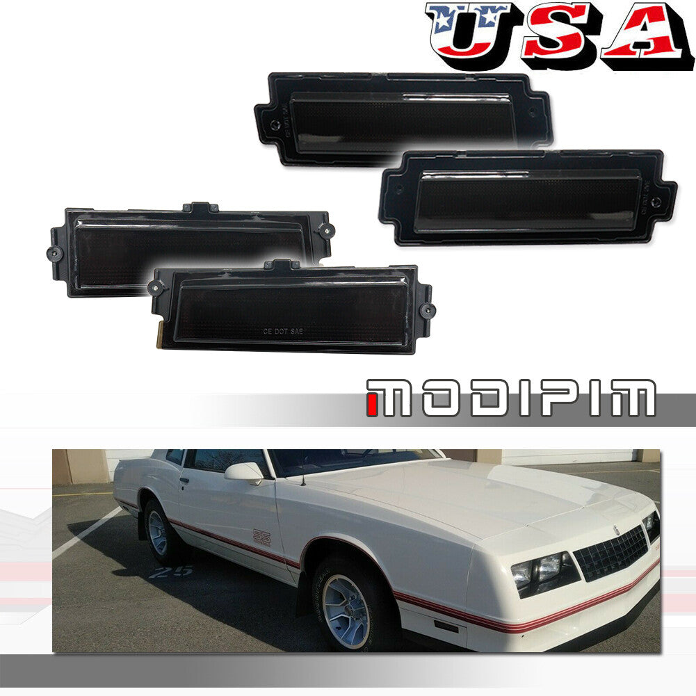 Smoked front and rear side marker light covers for 1981-1988 for Chevrolet Monte Carlo SS