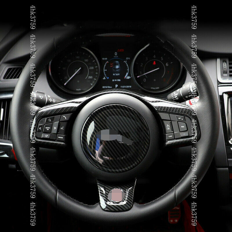 3X Carbon Fiber Look Steering Wheel Frame Cover Trim for Jaguar E-PACE 2018-2021