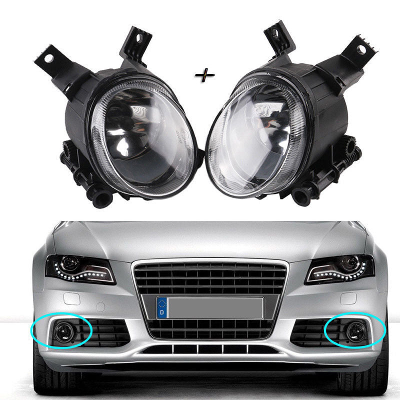 2-piece fog light front bumper driving light strip bulbs suitable for 2005-2008 for Audi A4 B7 Transparent
