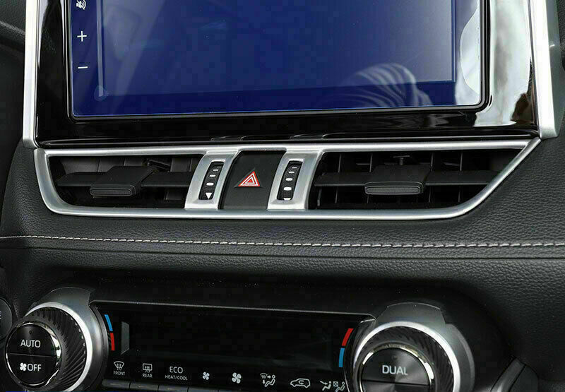 for Toyota RAV4 2019-2023 Matte Silver Central Console Air Outlet Vent Frame ABS