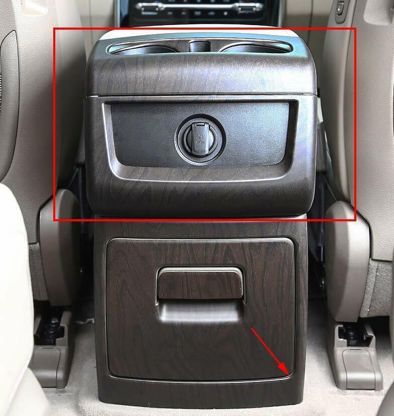 for Kia Carnival 2022-2023 Wood Grain Rear Armrest Cup Holder Cover Trim Kit 3x