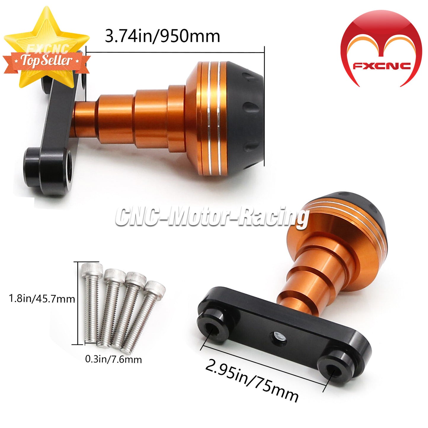 CNC 1x anti-collision protection for aluminum alloy motorcycle frame sliders suitable for DK390 and DK200
