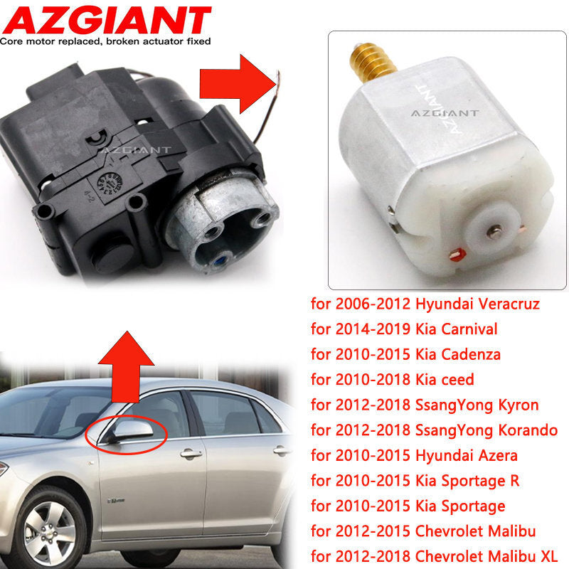 Side mirror folding motors are compatible with for Hyundai i20 (2011-2015) and i30 (2012-2016).