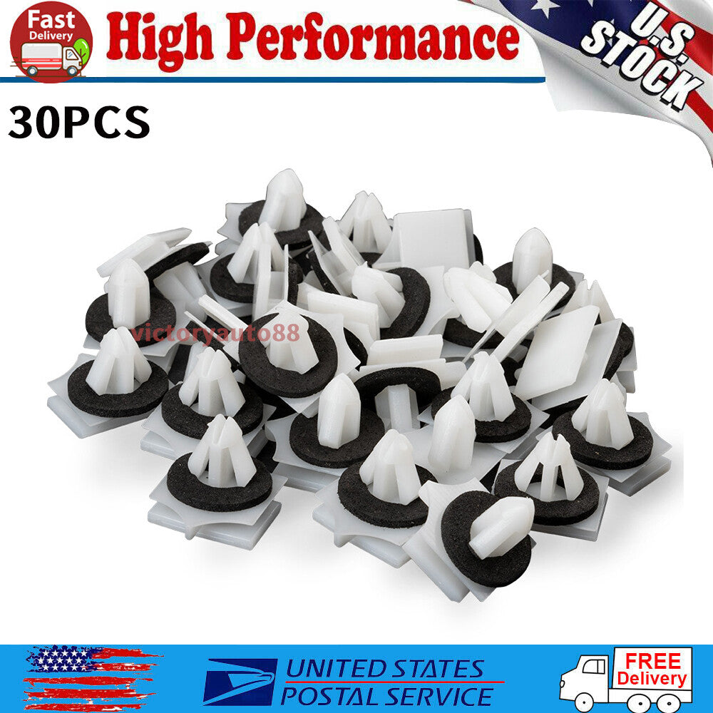 30-piece pack W716503-S300 External Rocker Panel Molded Retainer/Seal for Ford MKZ