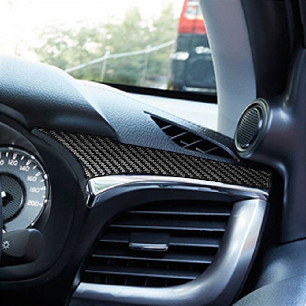 For T@yota Hilux Revo 15-21 RHD Center Console Dashboard Panel Trim Carbon Fiber