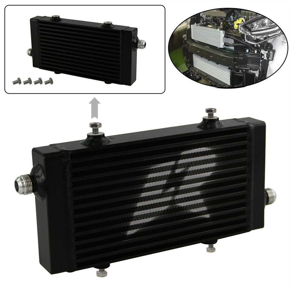 Universal Cross Flow BarPlate Oil Cooler Small AN10 Silver Core 9.5x5.5x1.58