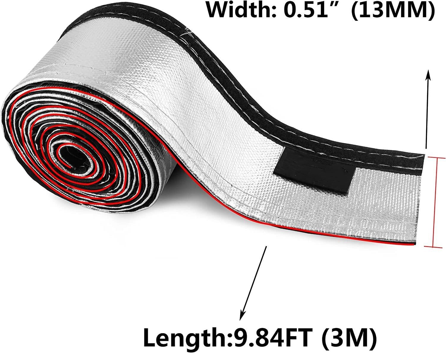 1/2-inch ID metal insulated heat shield cover for electrical conduit, cover for fabric tubing, 10 feet