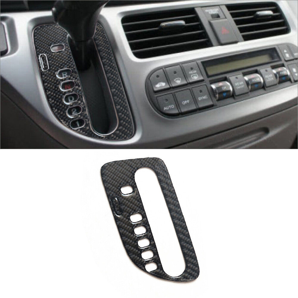 2x Carbon Fiber Interior Gear Shift Panel Cover Trim for Honda Odyssey 2005-2010