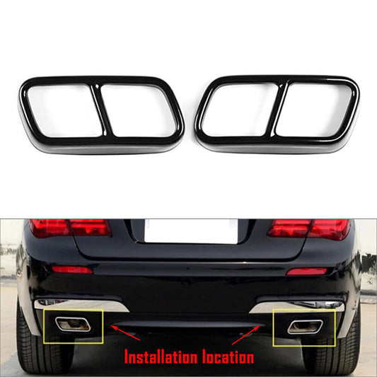 for BMW F01 7 Series 2009-2014 Rear Tail Muffler Exhaust Pipe Output Cover Trim