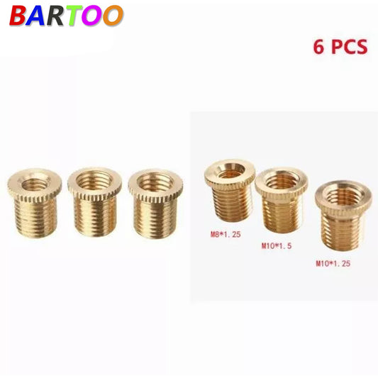 6x Aluminum Gear Shift Knob Adapter Standard Threading Nuts Insert Universal Kit