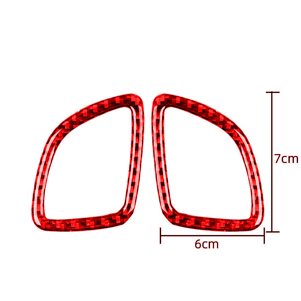 Red Carbon Fiber Dashboard Air Vent Outlet Trim for Subaru Forester 2009-2013
