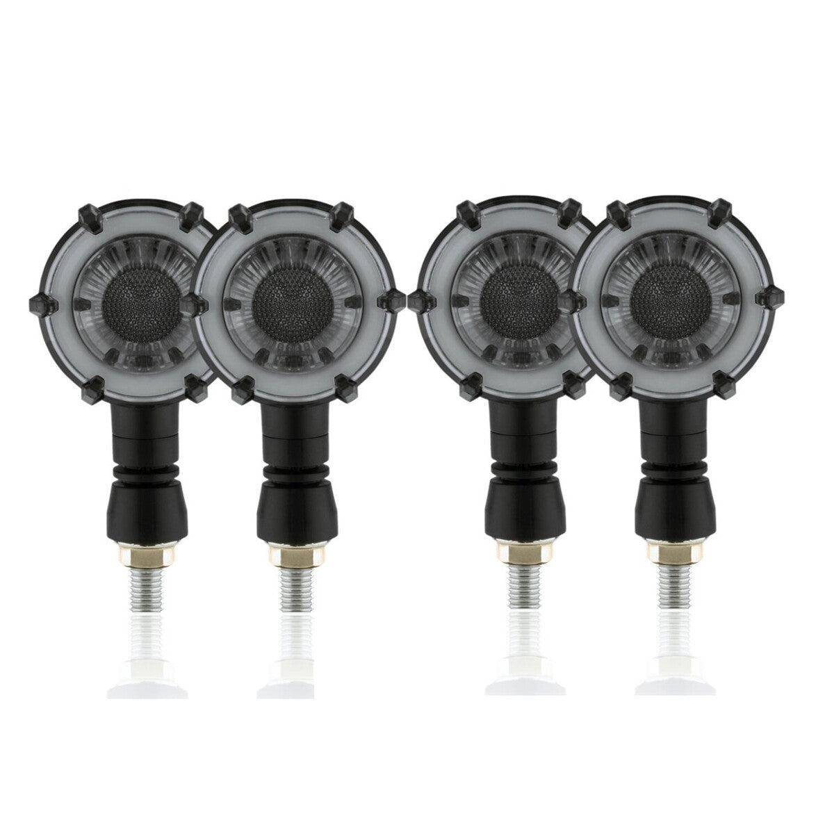 4x Motorcycle LED Brakes, Amber + Red Turn Signal Taillights for Bobber Racer