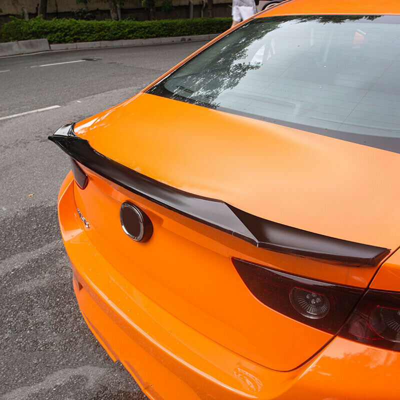 for Mazda 3 Axela Sedan 2019-2024 V-Type Black Rear Trunk Spoiler Boot Lip Wing