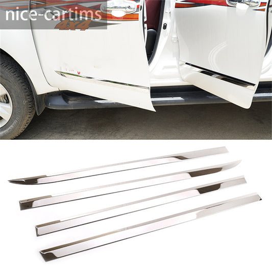 For T@yota Hilux Revo 2015-2021 Steel Chrome Body Side Door Molding Trim Cover¡Á4