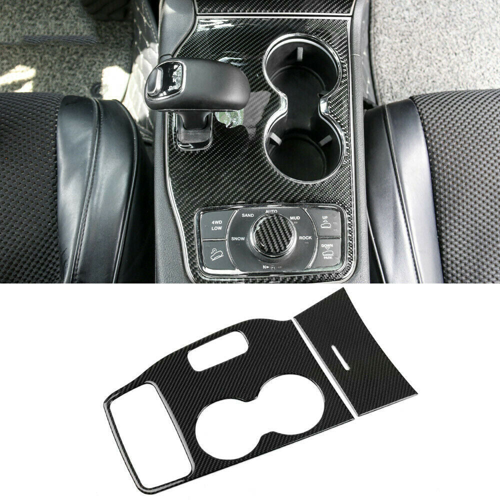 for Jeep Grand Cherokee 2014-2015 Real Carbon Fiber Water Cup Holder Panel Cover