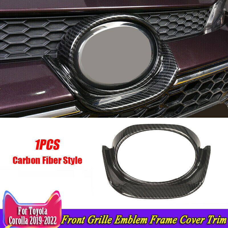for Toyota for Corolla 20-2024 Carbon Fiber Front Grille Emblem Frame Cover Trim 1P