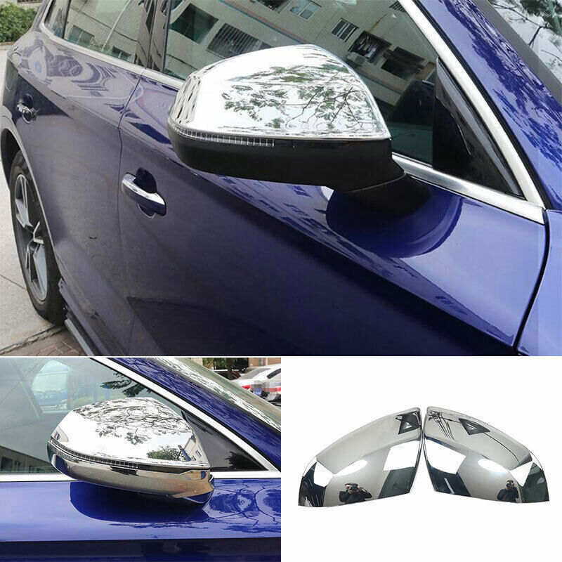 2PCS for Audi Q5 2018-2020 2023 ABS Chrome Rear View Side Mirror Cap Cover Trims